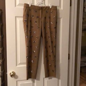 JCrew Collection Sequin Bow Wool Trousers Size 4
